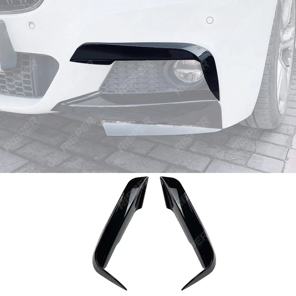 BMW 3 SERIES F30 M SPORT 2012-2019 FRONT UPPER CANARDS IN GLOSS BLACK