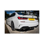 BMW 3 Series G20 2019-2021 (Pre-LCI) Gloss Black M Sport Rear Diffuser - Dual Exit