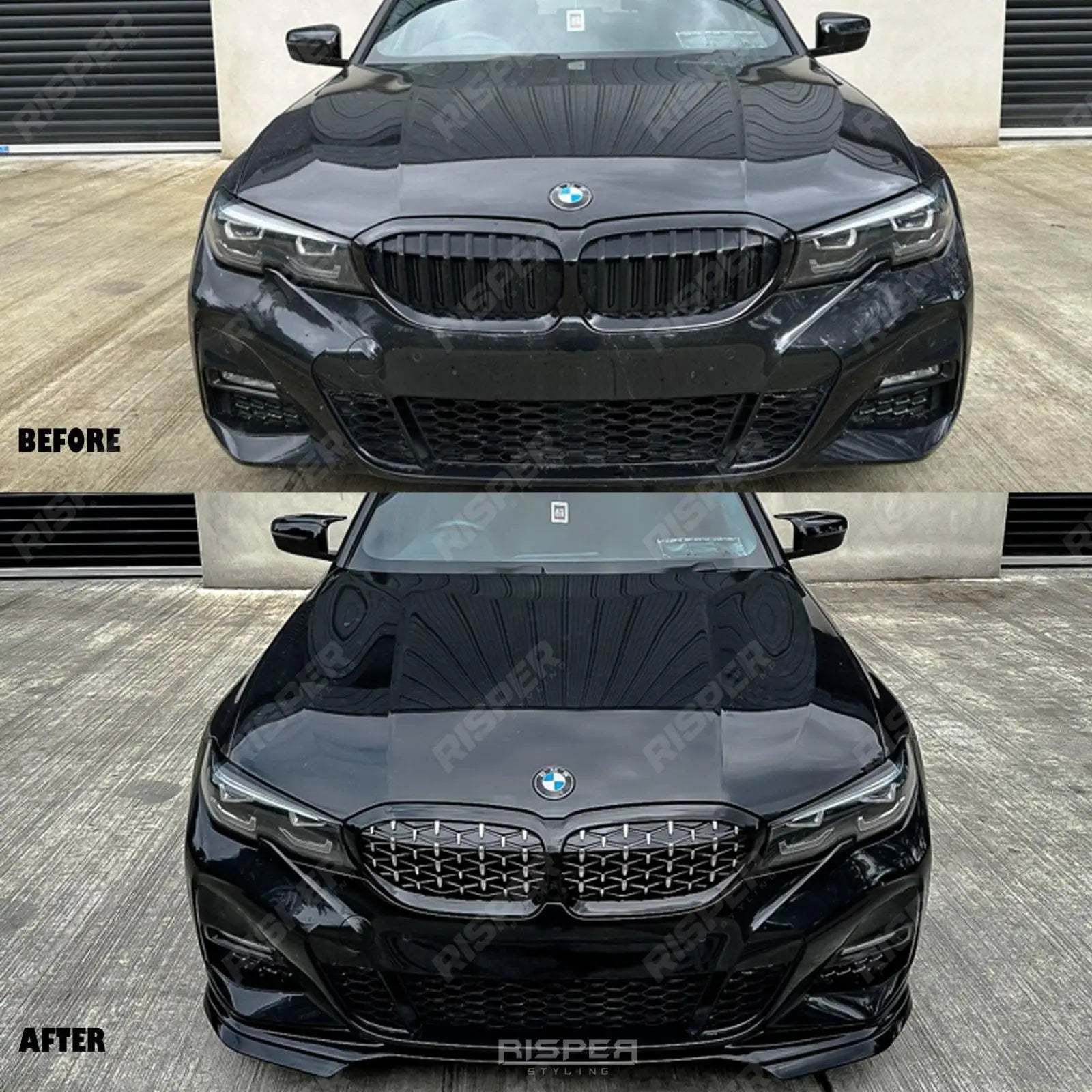 BMW 3 Series G20/G21 2018-2021 (pre-lci) Diamond Style Front Grill Gloss Black & Silver