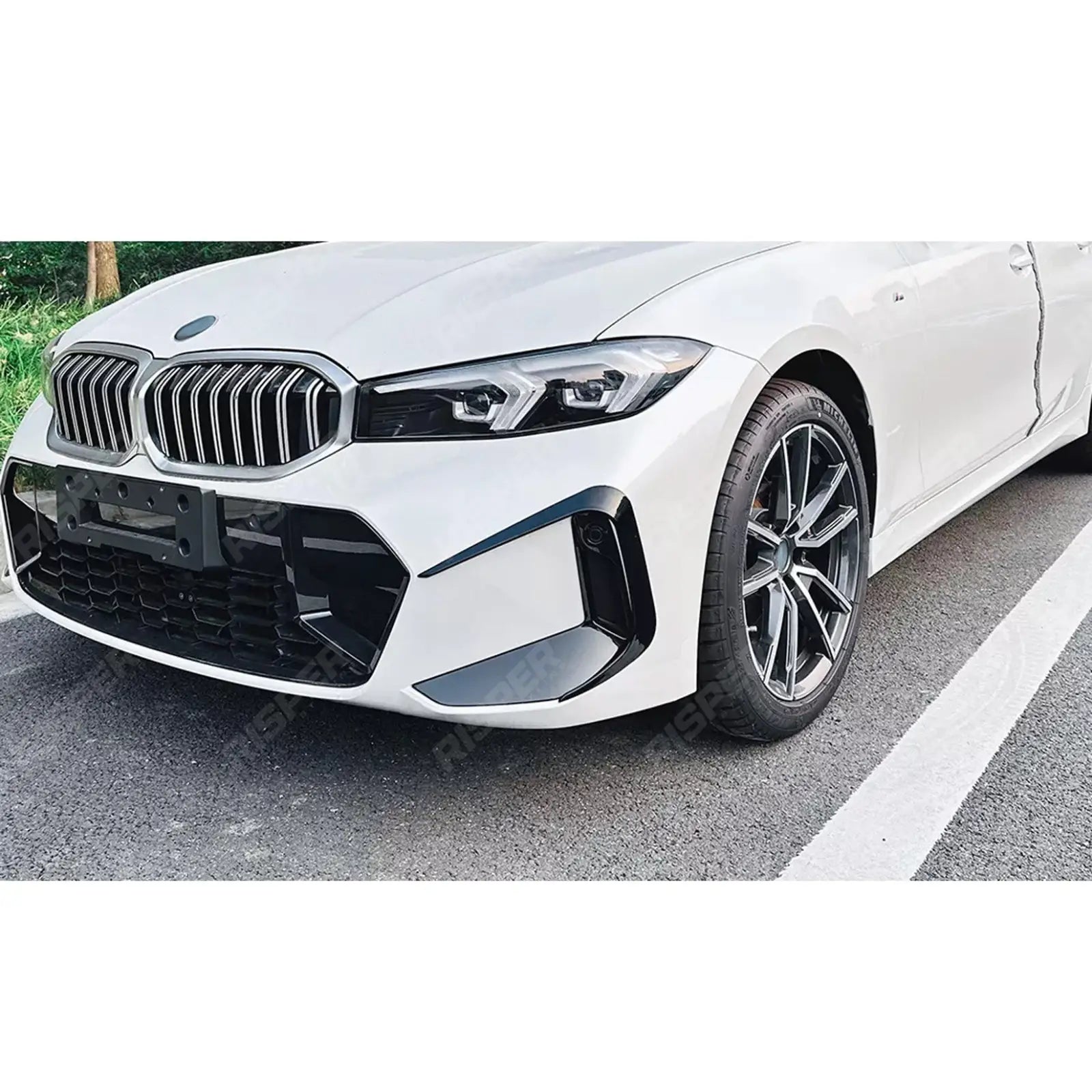 BMW 3 SERIES G20 (LCI) 2023+ FRONT BUMPER CANARDS IN GLOSS BLACK