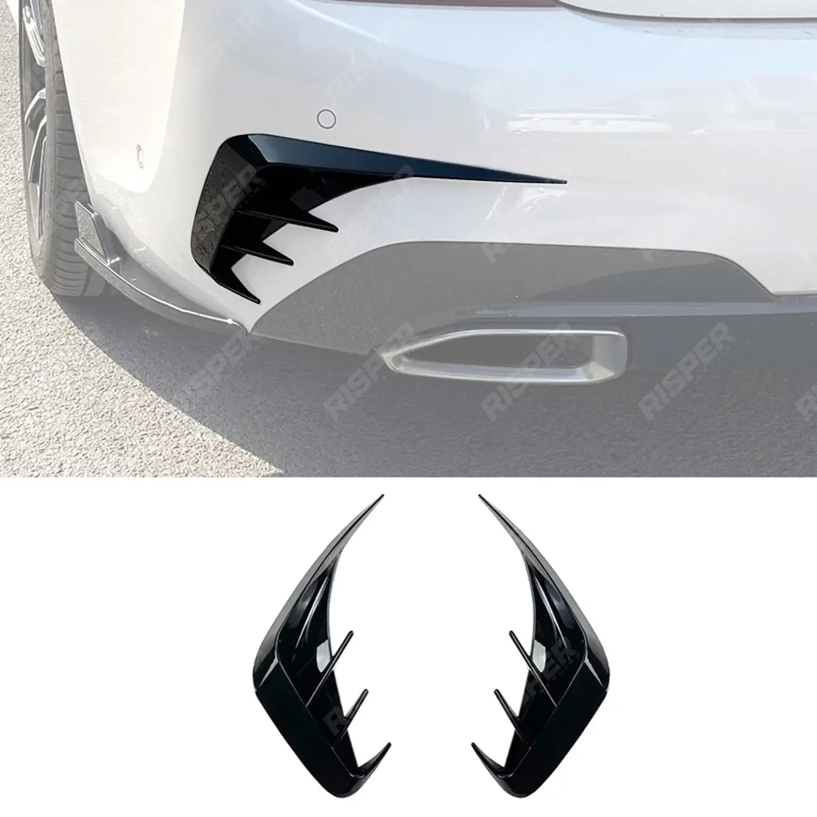 BMW 3 SERIES G20 M SPORT PRE LCI 2019-2022 REAR BUMPER SPORT VENTS IN GLOSS BLACK