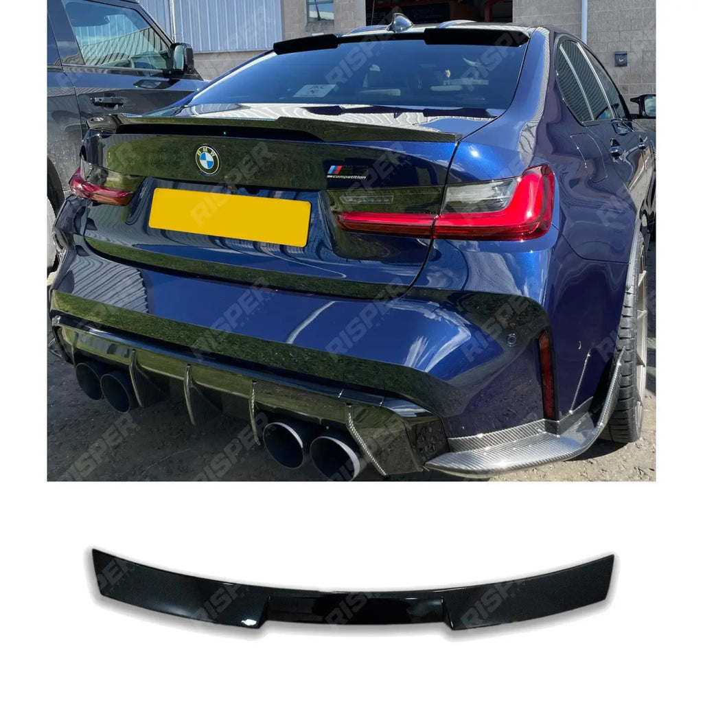 BMW 3 Series G20 M3 G80 2018+ Gloss Black Rear Upper Window Spoiler
