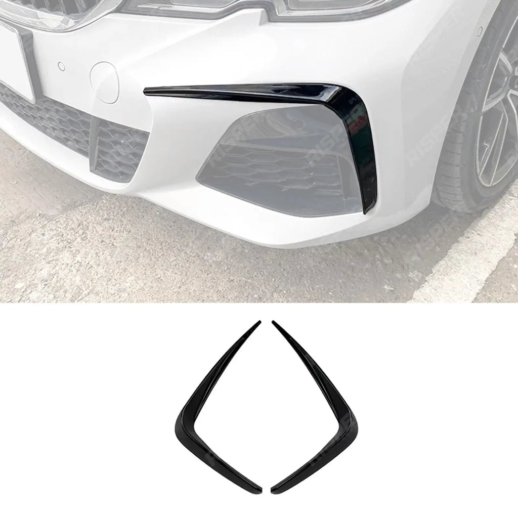 BMW 3 SERIES G20 (PRE LCI) 2019-2022 FRONT BUMPER CANARDS IN GLOSS BLACK