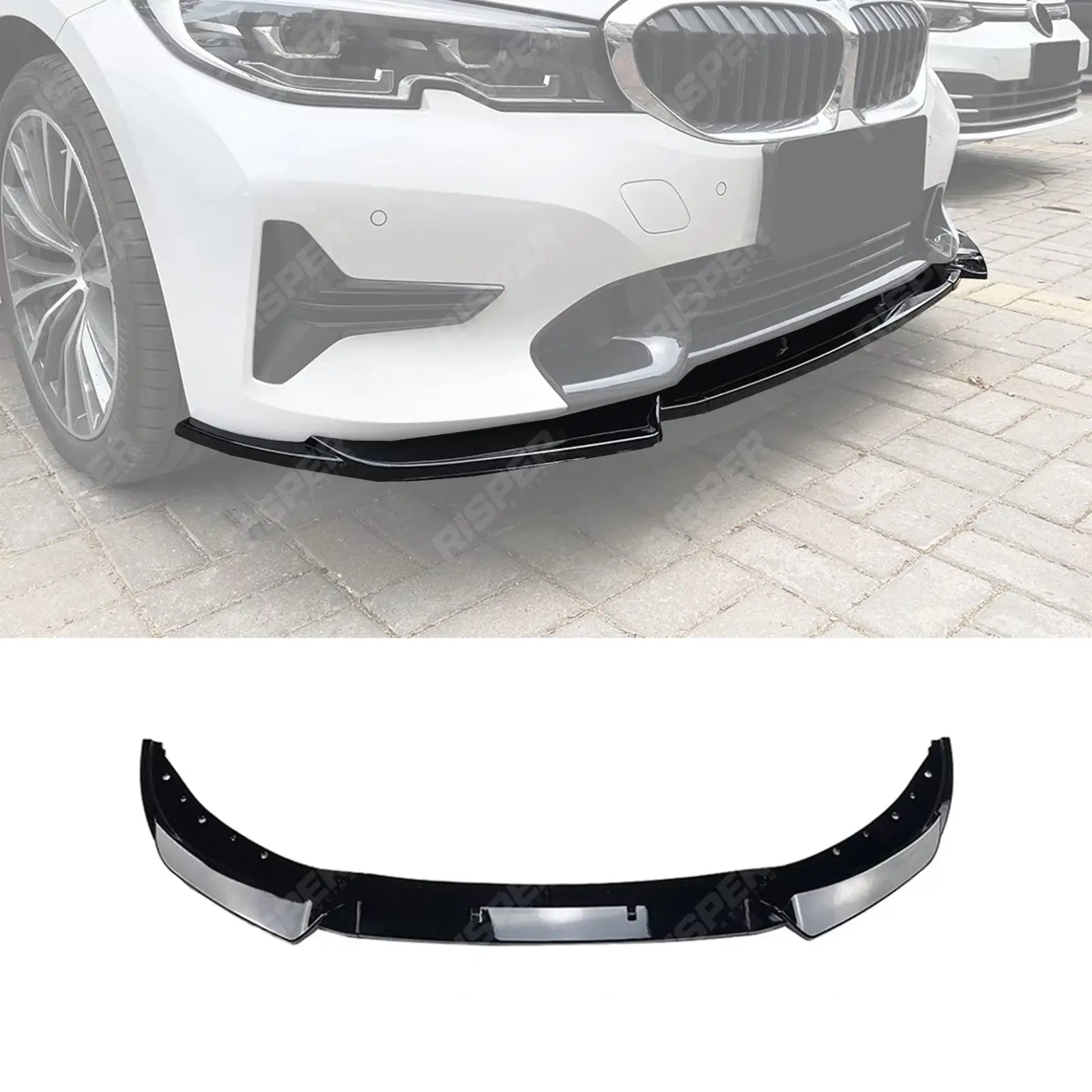 BMW 3 SERIES G20 PRE LCI 2019-2022 STANDARD (NON M SPORT) FRONT SPLITTER IN GLOSS BLACK