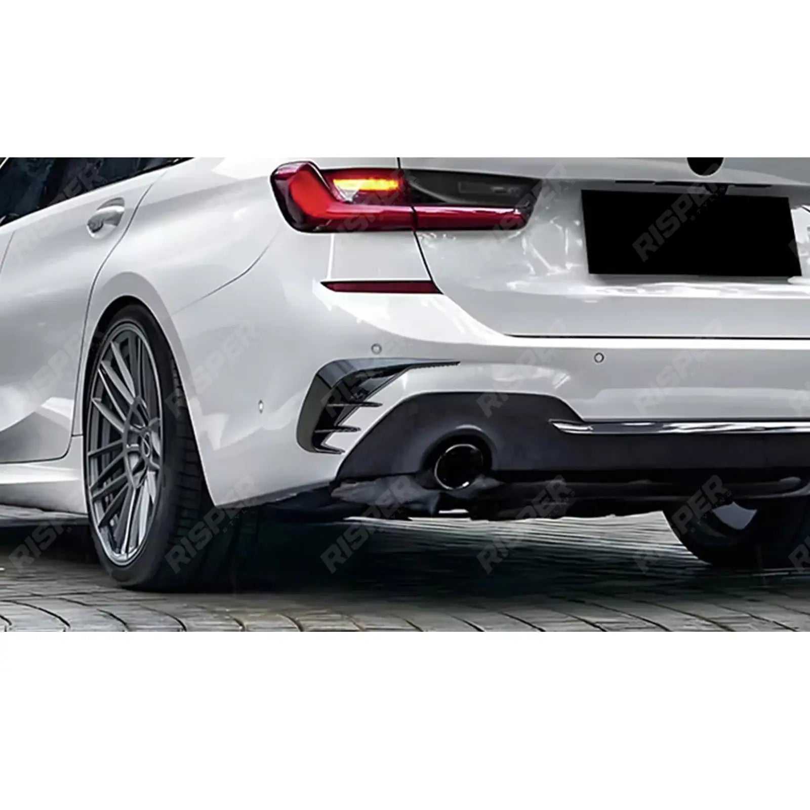 BMW 3 SERIES TOURING G21 2019-2022 REAR BUMPER SPORT VENTS IN GLOSS BLACK