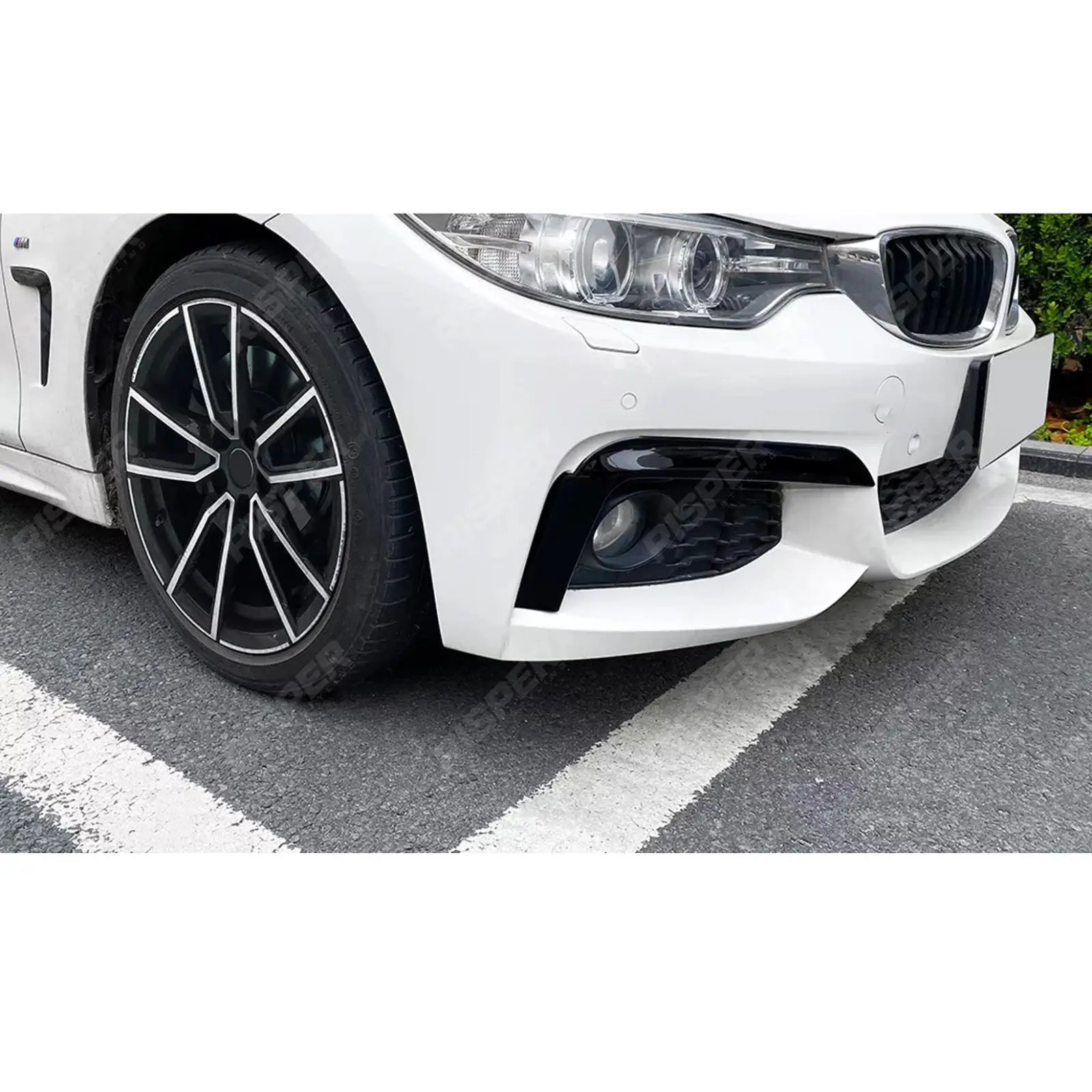 BMW 4 SERIES F32 & F36 2014-2020 M SPORT FRONT UPPER CANARDS IN GLOSS BLACK