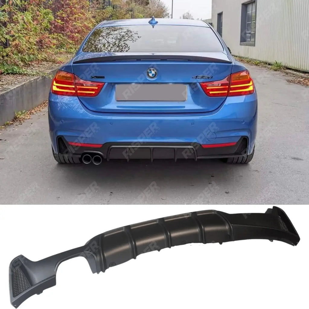 Bmw 4 Series F32 F36 M Sport 2014-2020 Rear Diffuser In Matte Black 00___