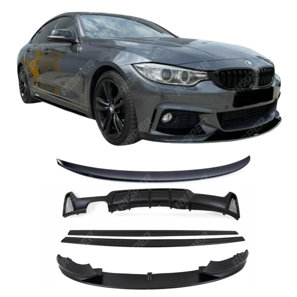 BMW 4 Series F36 M Sport Matt Black Full Aero Kit V7 00____