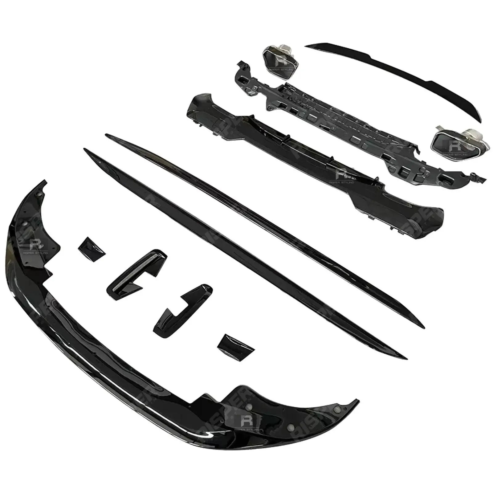 Gloss Black Full Aero Kit with Exhaust Tips For BMW 4 Series G22 2020+ - M Sport -