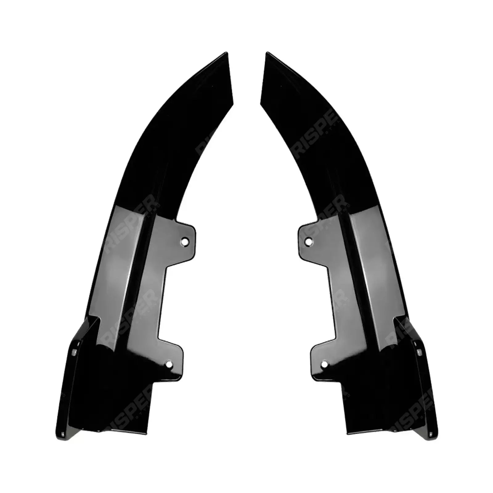 BMW 4 SERIES G22 G23 M SPORT 2020+ REAR BUMPER CORNER SPLITTERS IN GLOSS BLACK