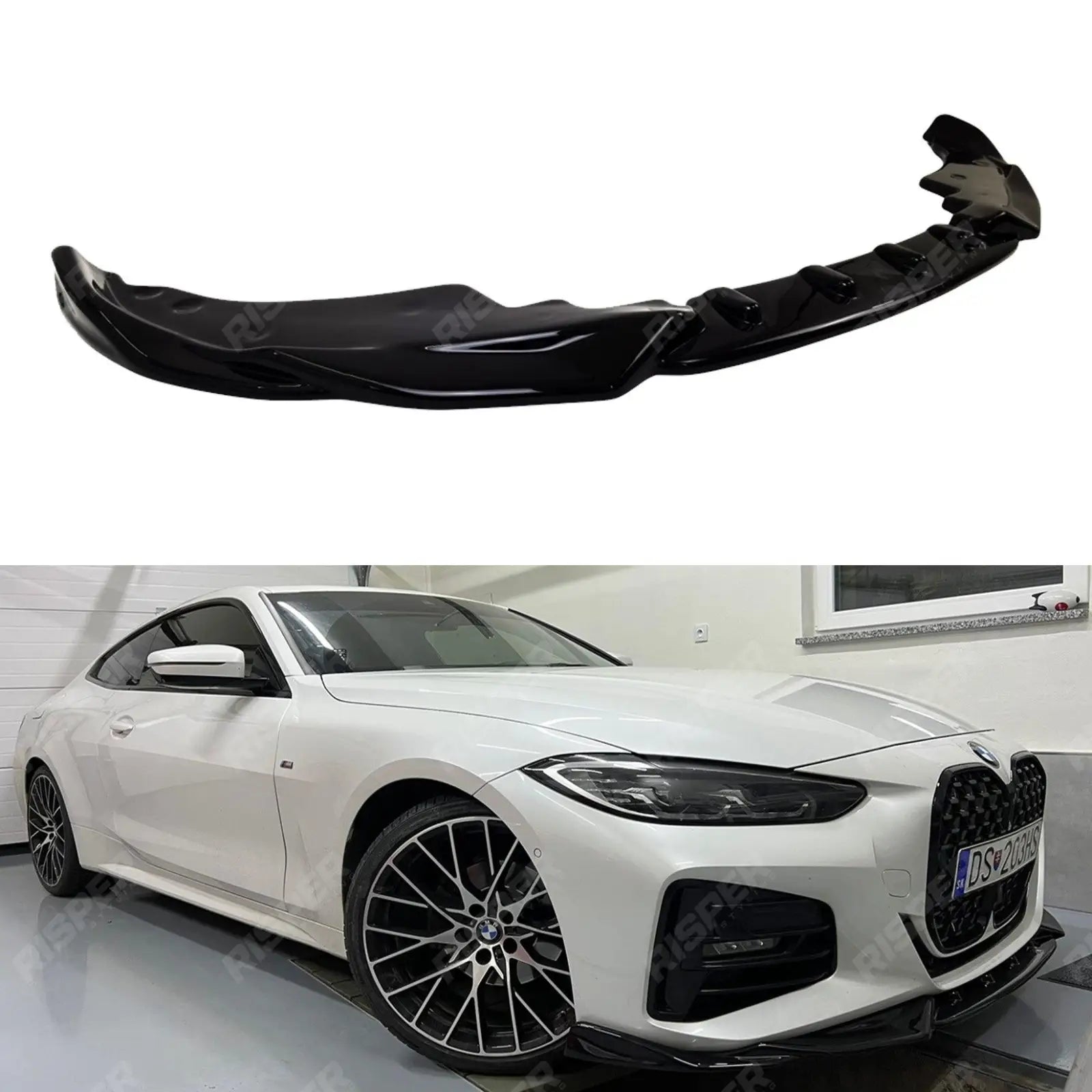 BMW 4 Series G22 M Sport 2020+ - Gloss Black RISPER Front Splitter Lip