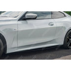 BMW 4 Series G22 M Sport 2020+ Side Skirt Splitters in Gloss Black