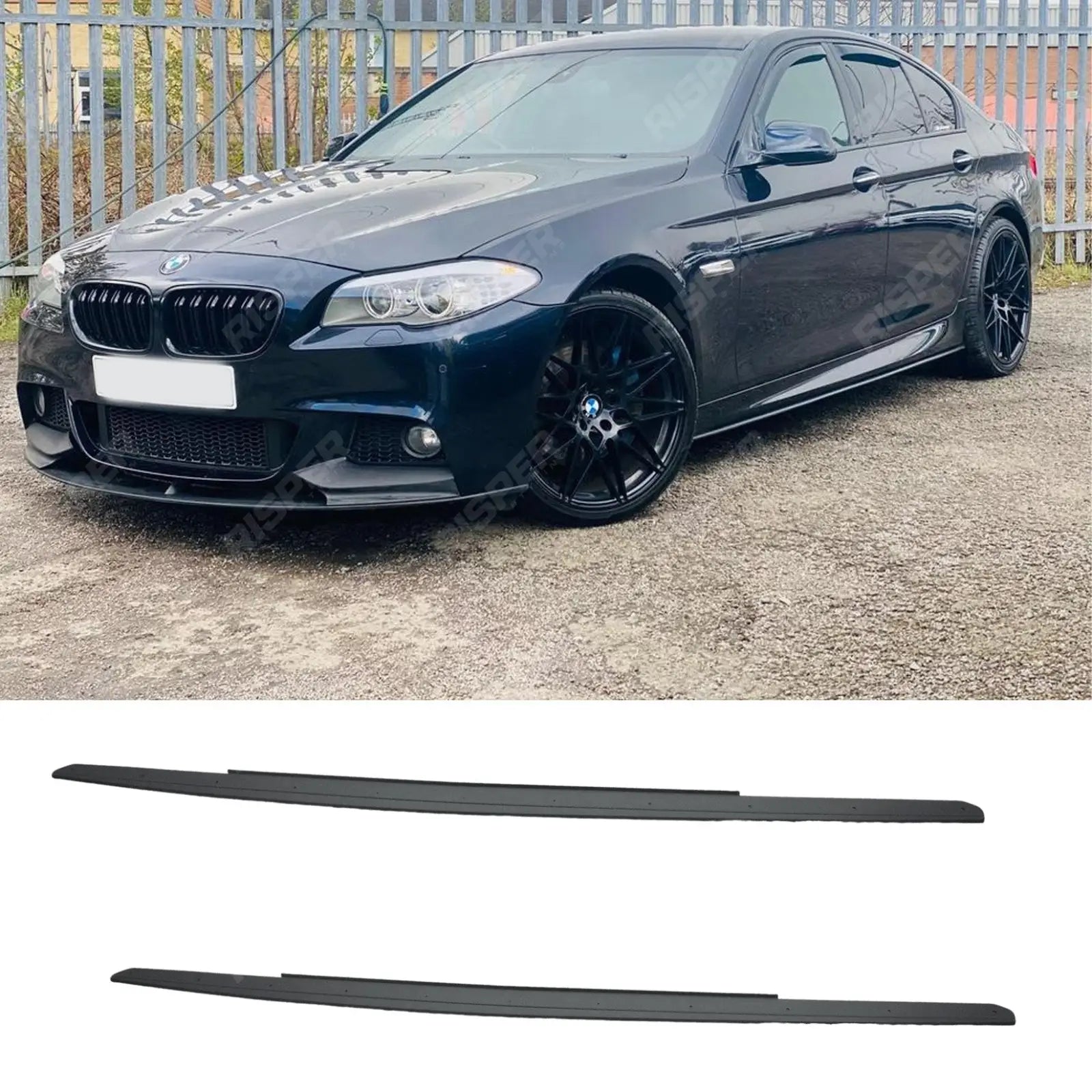 Bmw 5 Series F10 M Sport 2009-2017 Side Skirt Splitters In Matte Black