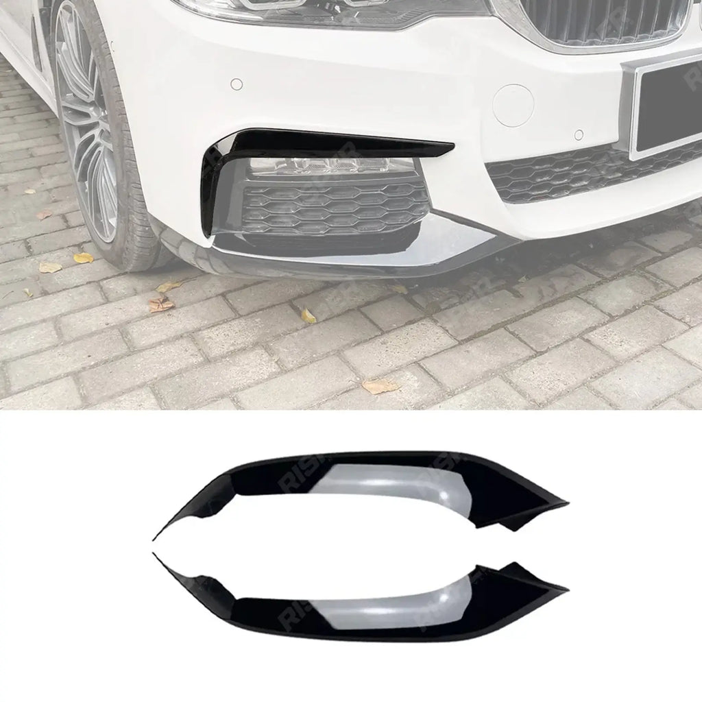BMW 5 SERIES G30 (PRE LCI) 2017-2020 FRONT BUMPER CORNER SPLITTER IN GLOSS BLACK