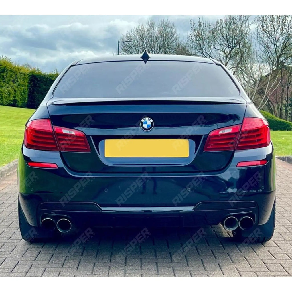 BMW 5 Series M Sport F10 F11 - Gloss Black Rear Diffuser with Quad Exit