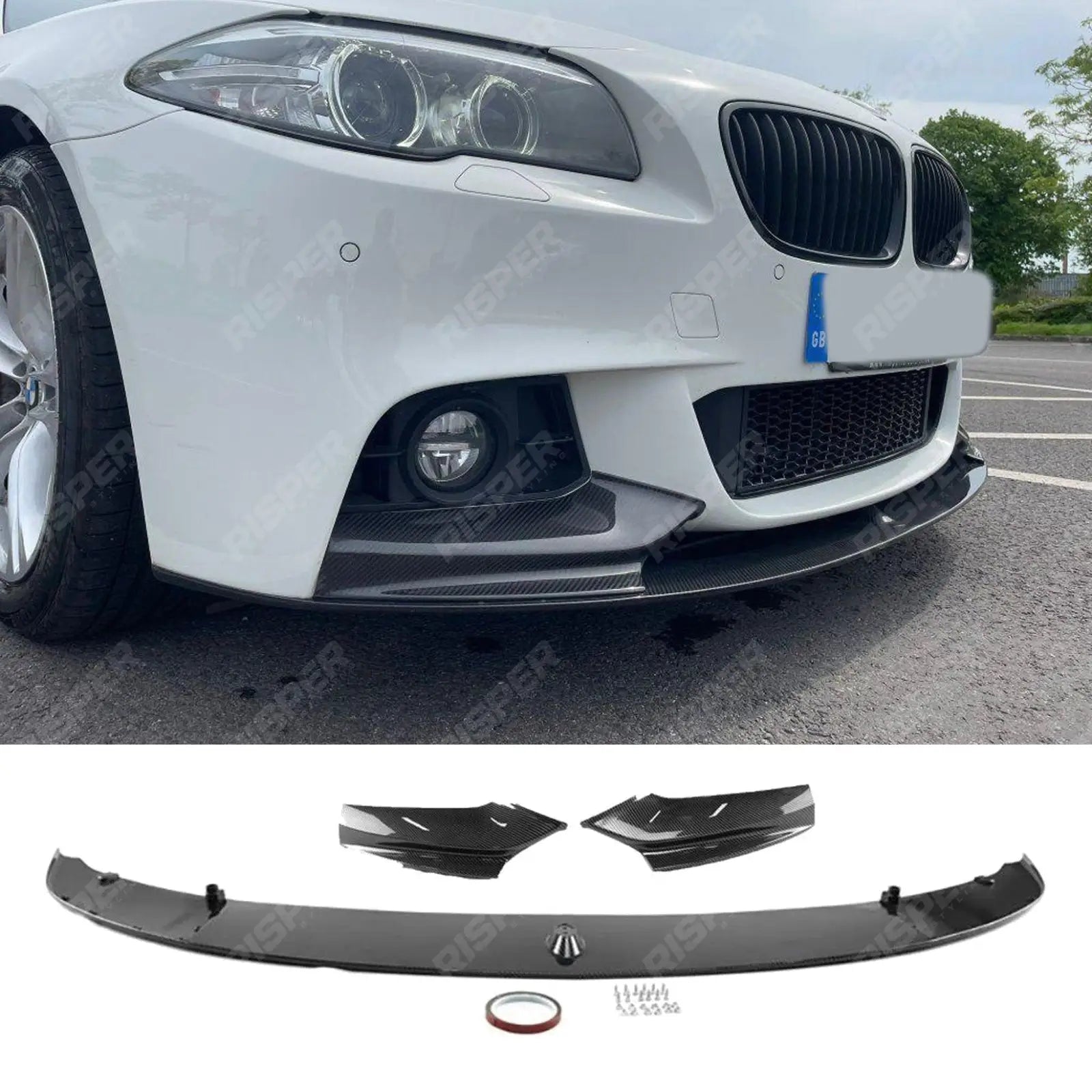 BMW 5 Series M Sport F10 F18 2010-2017 Front Splitter in Carbon Look