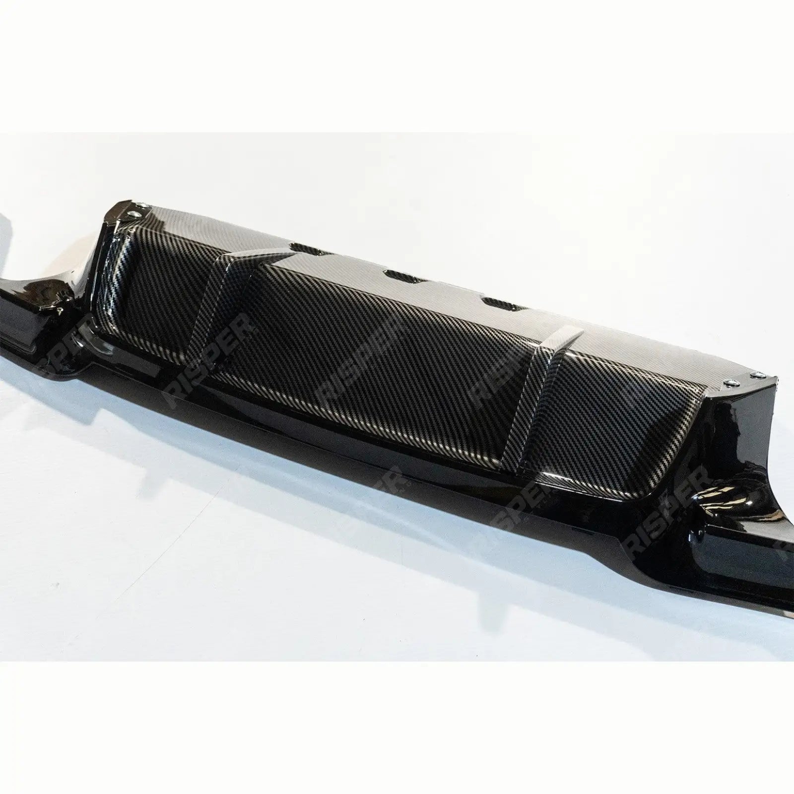 BMW 5 Series M sport F10 F18 2011-2017 V Style Rear Bumper Diffuser in Carbon Look