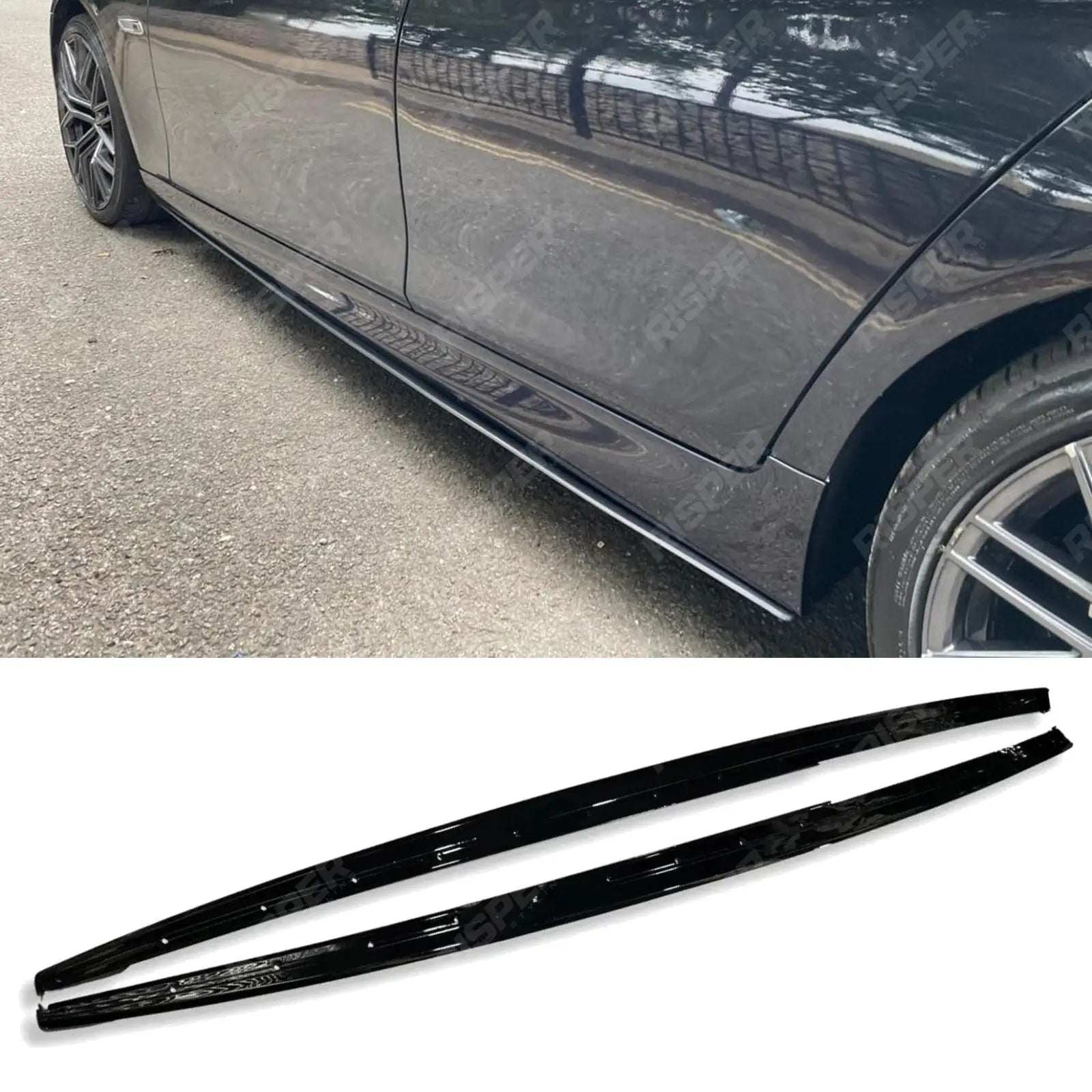 BMW 5 Series M Sport F10 F18 Side Skirt Splitters in Gloss Black