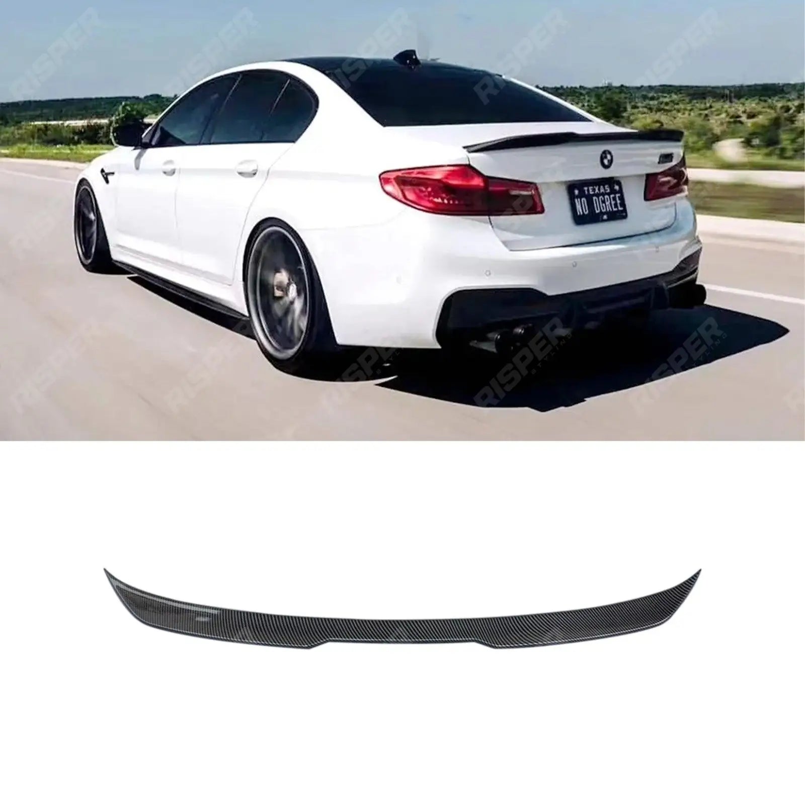 BMW 5 Series  M5 G30 F90 - Carbon Look CS Style Rear Spoiler