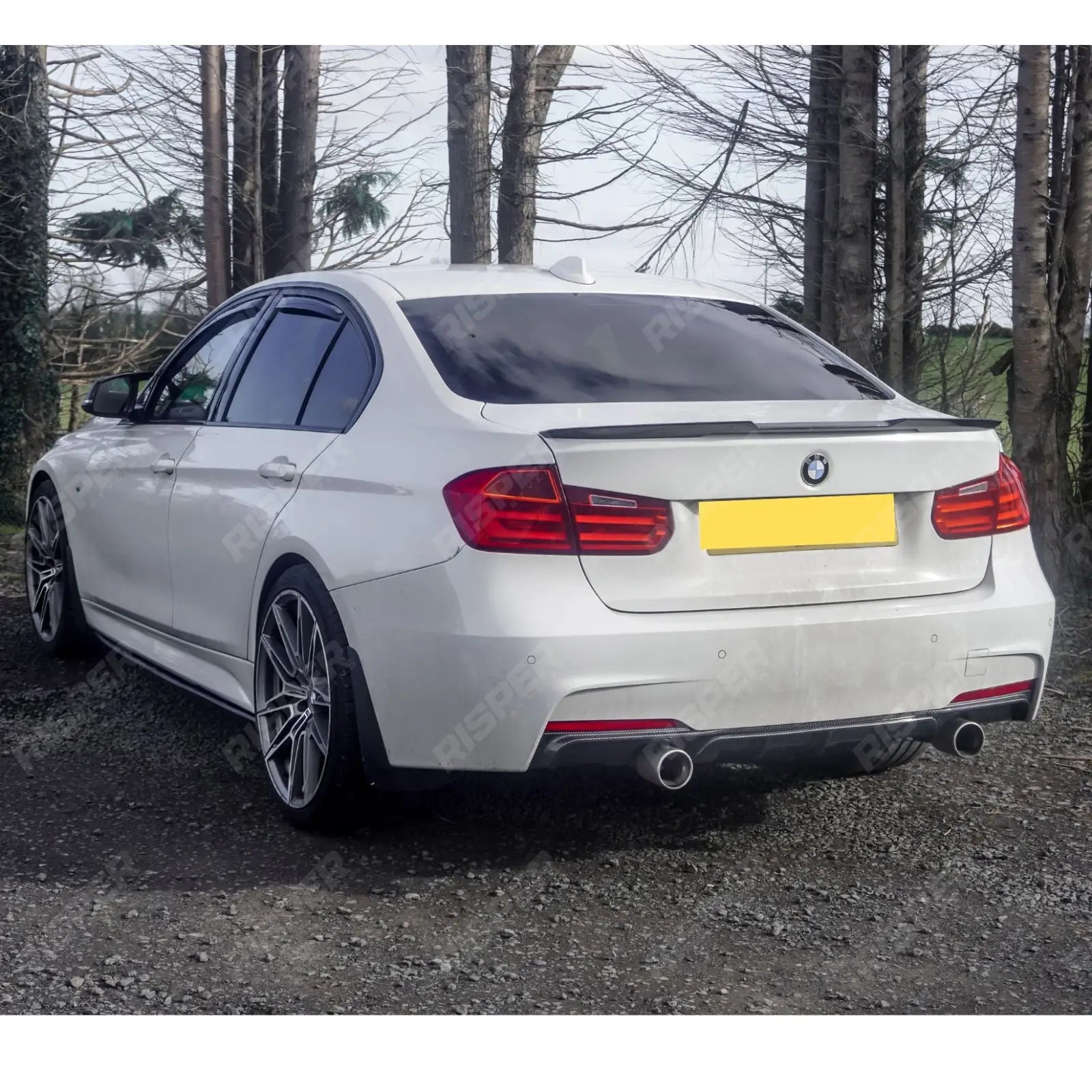 Bmw F30 F35 M Sport Single Tip Twin Exit Rear Diffuser - Carbon Look