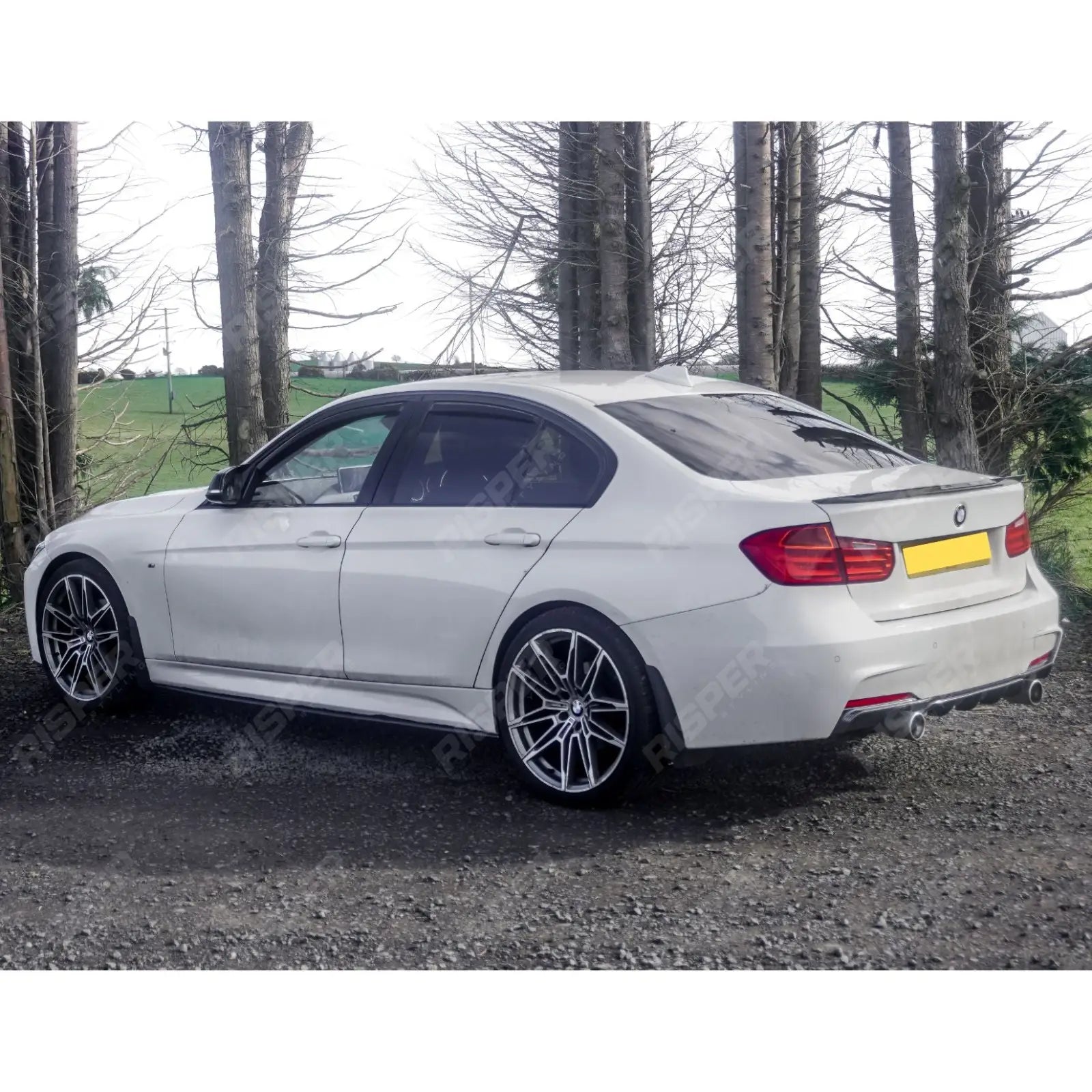 Bmw F30 F35 M Sport Single Tip Twin Exit Rear Diffuser - Carbon Look