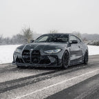 BMW G80 M3 & G82 G83 M4 ABS Plastic Gloss Black CSL Style Front Kidney Grilles with ACC Fitment (2021+)