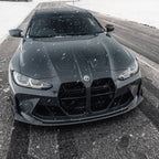 BMW G80 M3 & G82 G83 M4 ABS Plastic Gloss Black CSL Style Front Kidney Grilles with ACC Fitment (2021+)