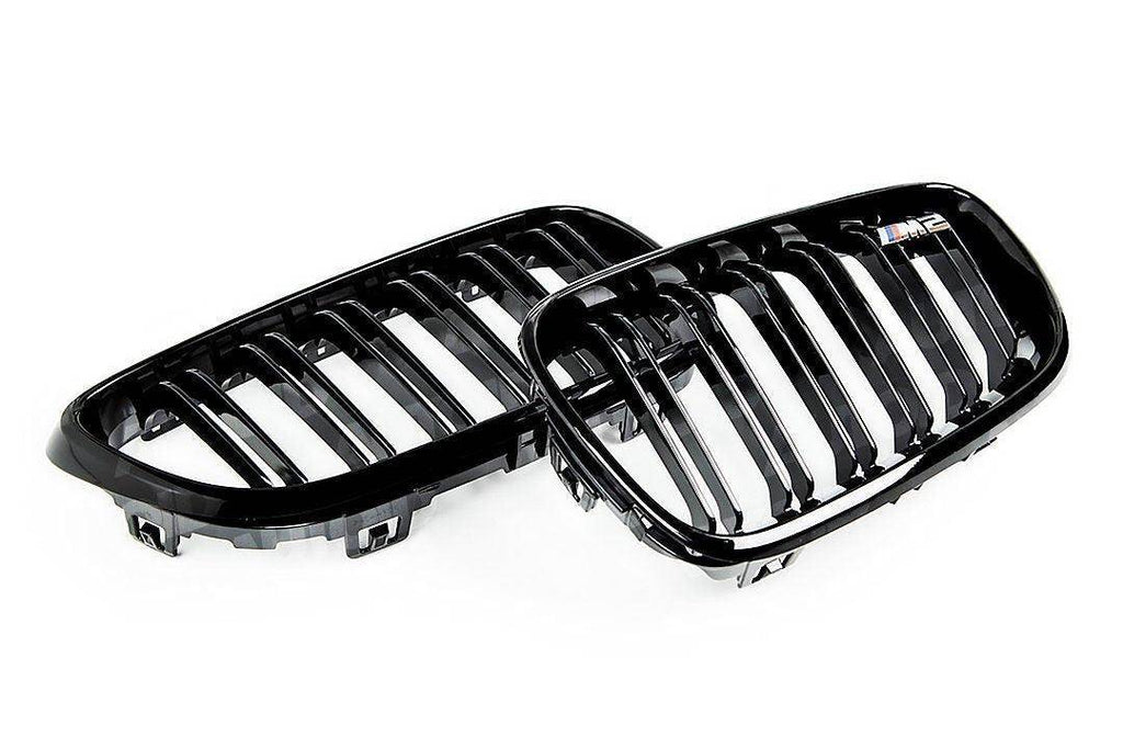 BMW M2 F87 & 2 Series, M235i, M240i F22 F23 Gloss Black Kidney Grilles (2014-2020)