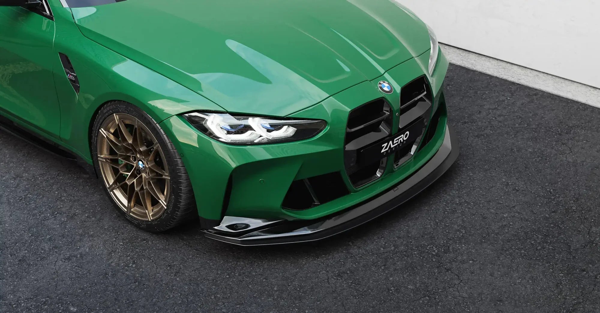 BMW M3 G80 G81 & M4 G82 G83 EVO-R Gloss Black Adjustable Front Splitter by ZAERO (2021+)