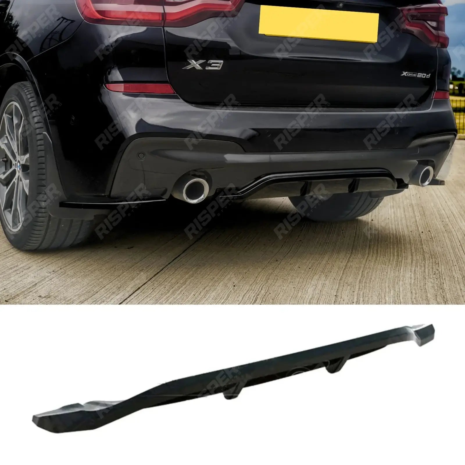 BMW X3 G01 M Sport 2018-2021 - RISPER Rear Diffuser Lip - Gloss Black