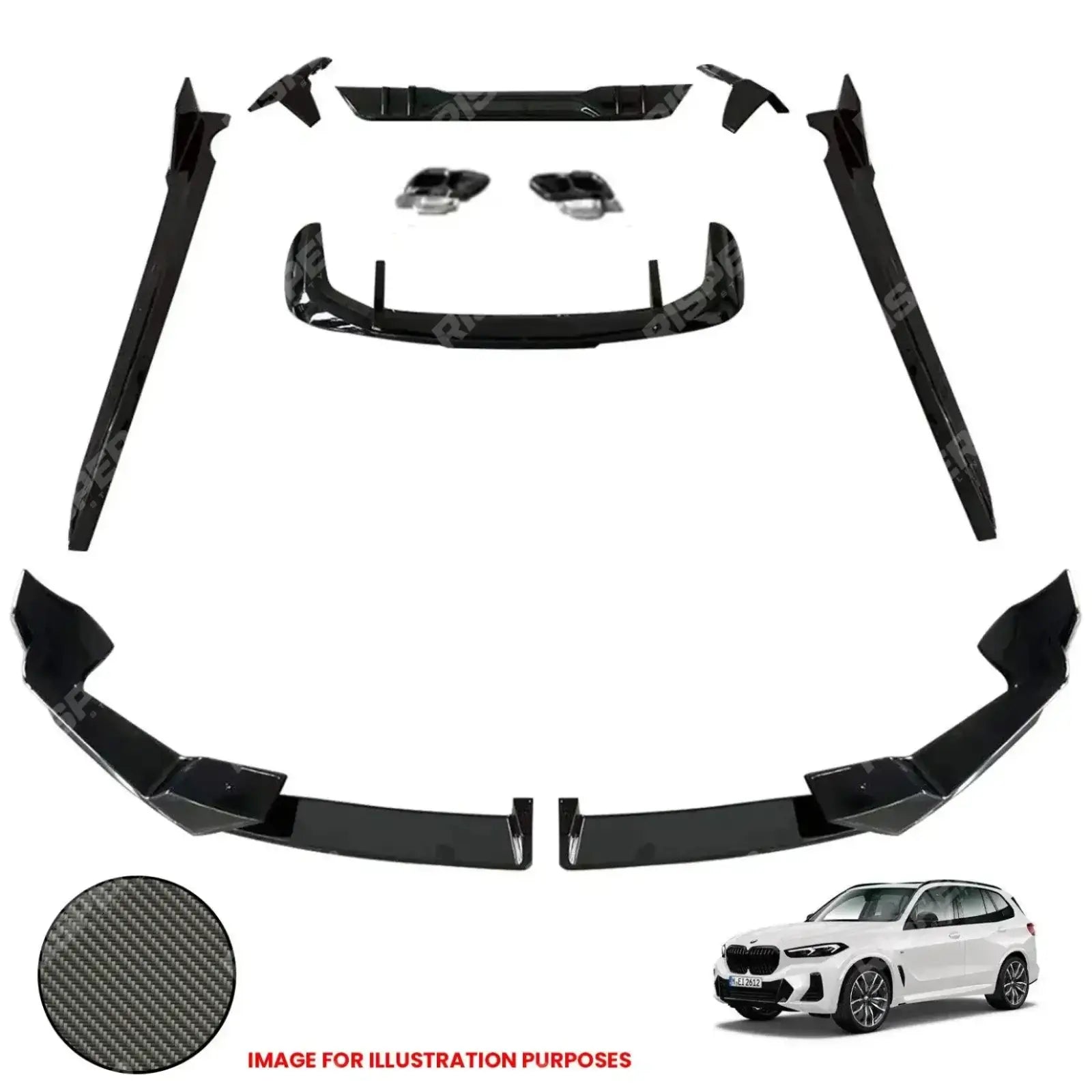 BMW X5 G05 LCI M Sport 2023+ Carbon Look Aero Kit by RISPER