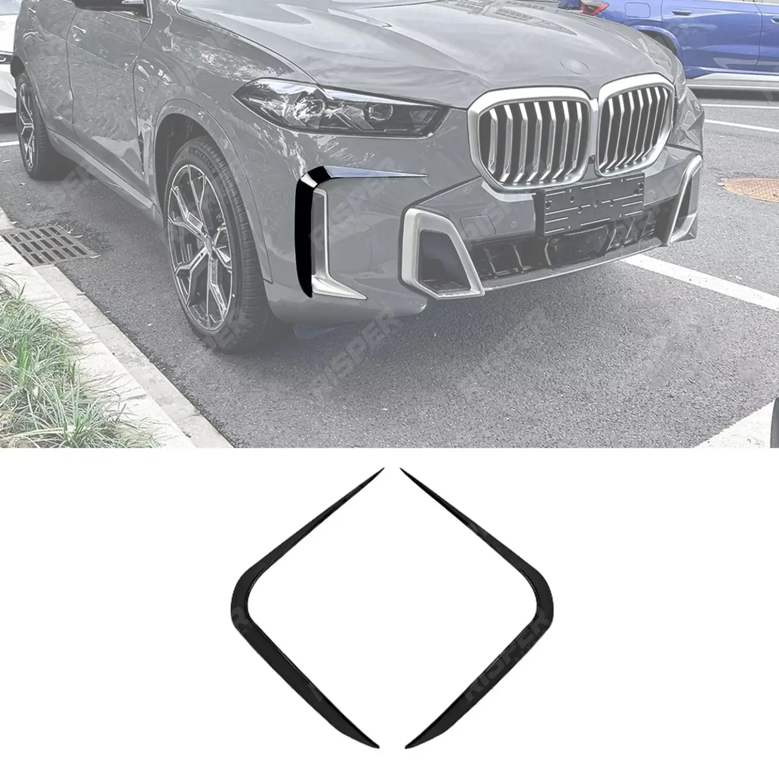 BMW X5 G05 (LCI) Non M Sport 2023+ Front Bumper Canards In Gloss Black