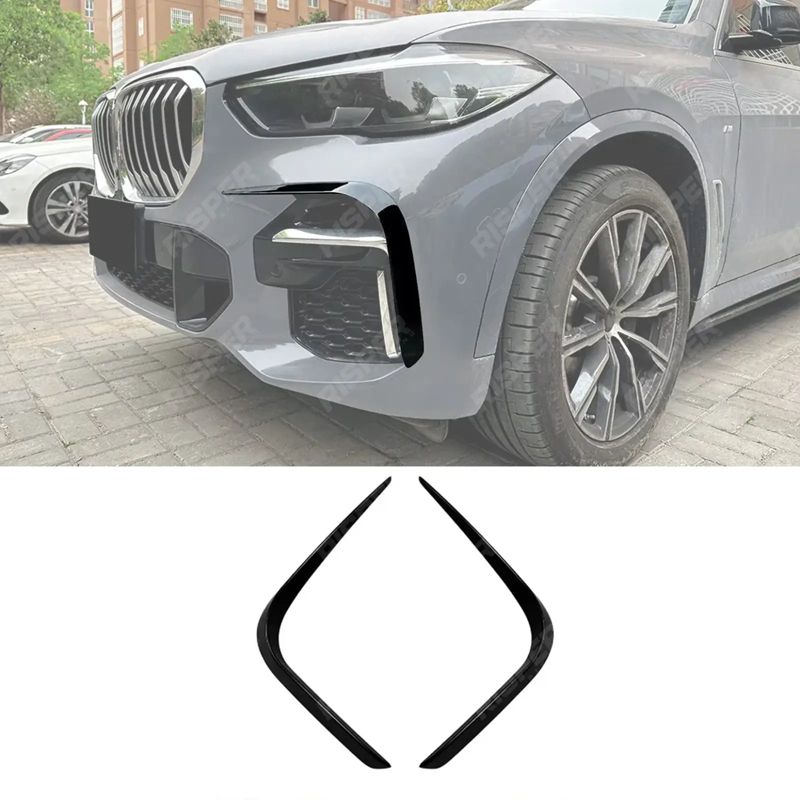 BMW X5 G05 (PRE LCI) M Sport 2019-2022 Front Bumper Canards In Gloss Black