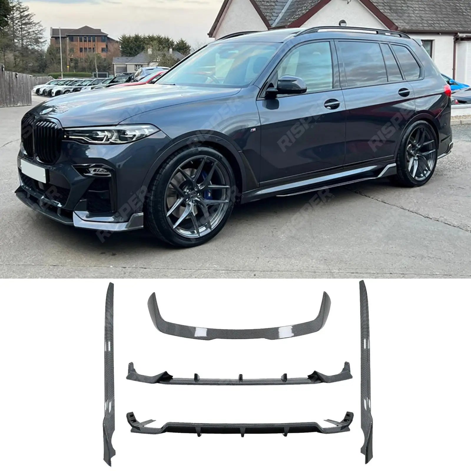 BMW X7 G07 M Sport (2018-2022 pre-LCI) Black Knight Aero Kit Carbon Look