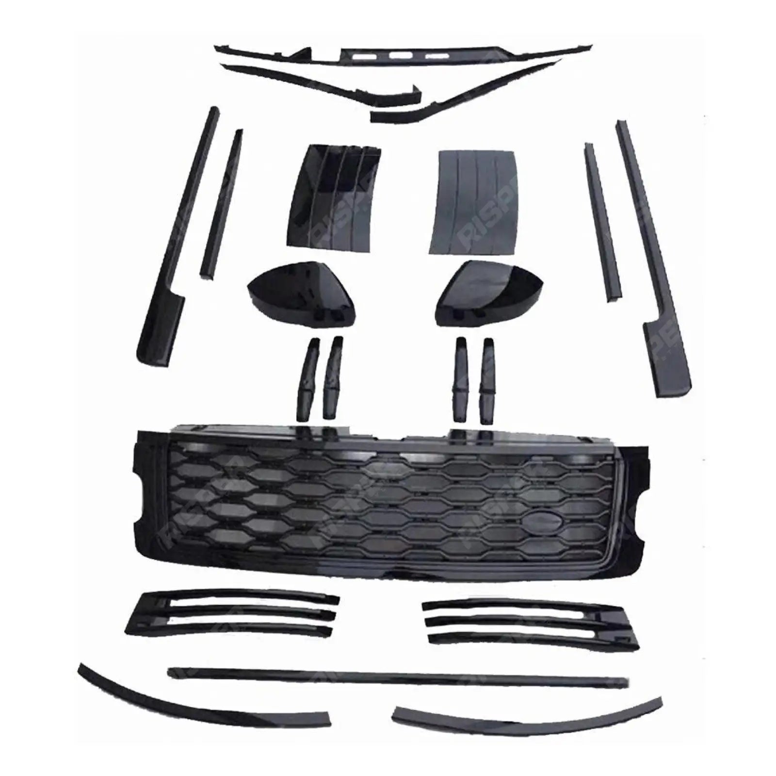 Body Kit Trim Set Grille And Trims In Black For Range Rover Vogue 2018 On - L405