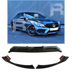C63S Brabus Style' Front Splitter Lip In Gloss Black For Mercedes C-Class W205 2015-2018