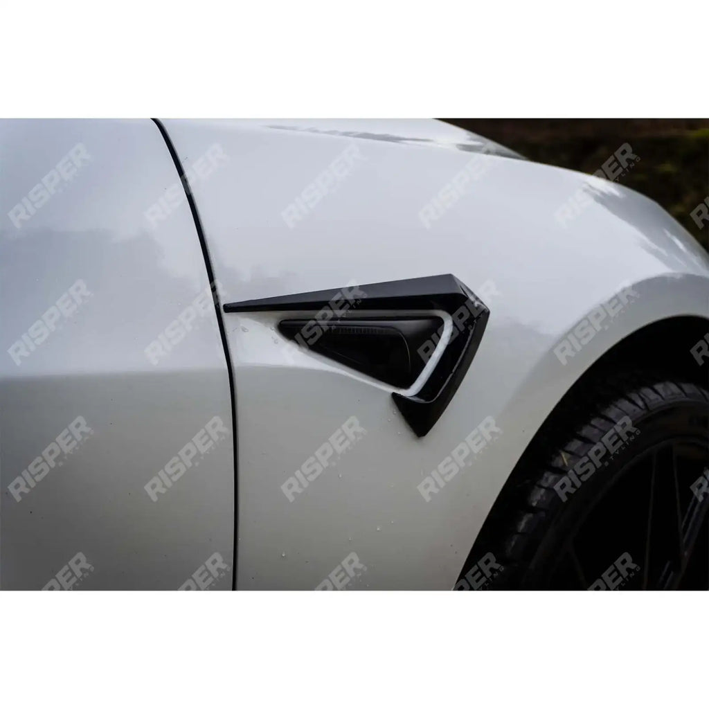 CANARD ACCENTS IN GLOSS BLACK For TESLA MODEL 3 2018 ON