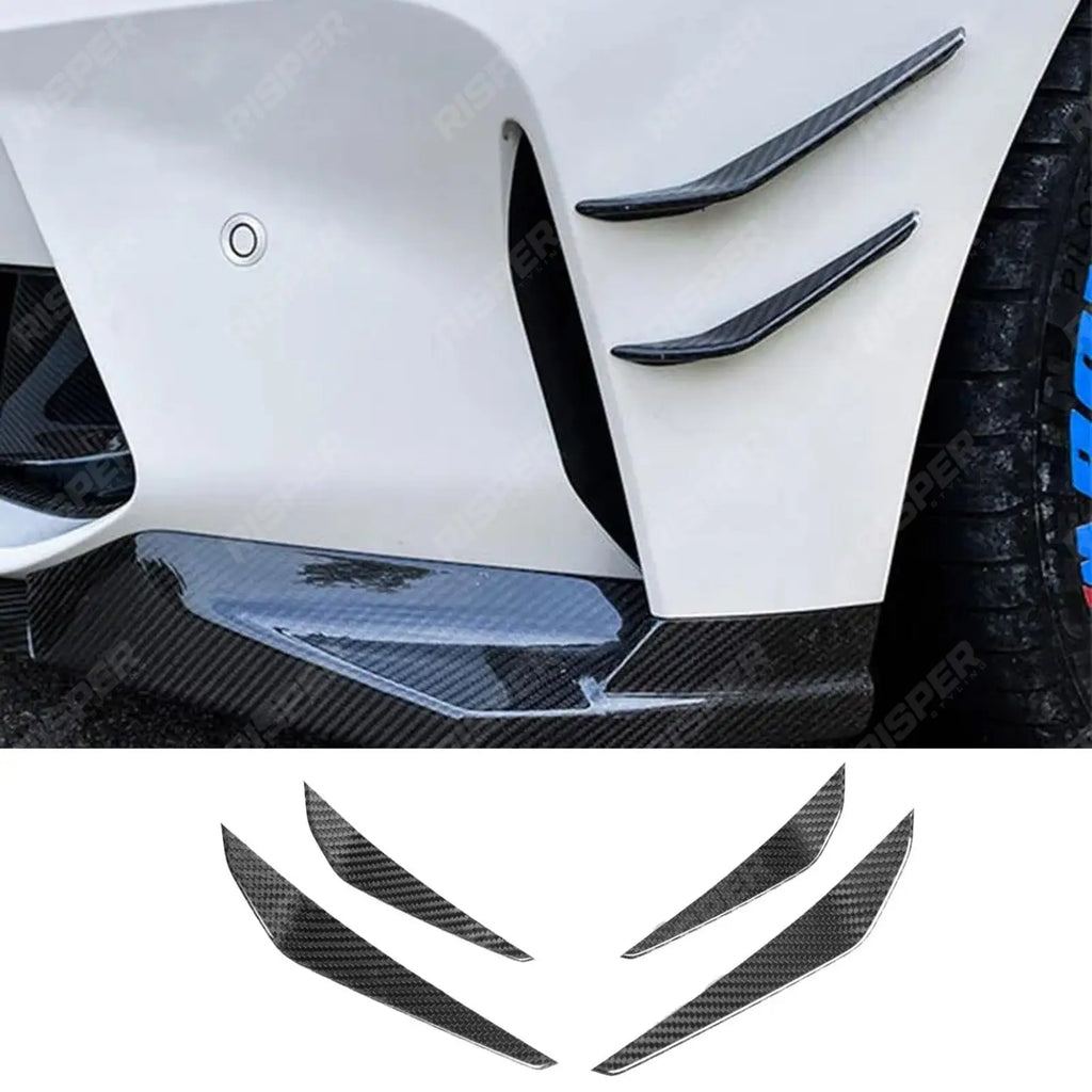 Pre Preg Carbon Fibre Front Bumper Canards M Performance Style For BMW M3 G80 -