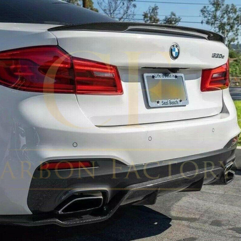 3D Style Carbon Fibre Rear Diffuser for BMW G30 G31 5 Series M Sport 17-23