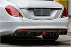 Brabus Style Carbon Fibre Rear Diffuser for Mercedes Benz W222 S Class Saloon 14-17