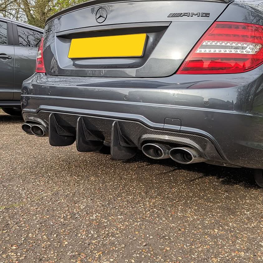 Carbon Fibre Big Fin Rear Diffuser for Mercedes Benz W204 C63 and C Class Facelift 12-14