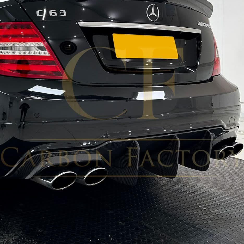 Carbon Fibre Big Fin Rear Diffuser for Mercedes Benz W204 C63 and C Class Facelift 12-14