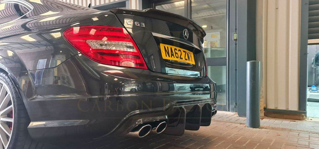 Carbon Fibre Big Fin Rear Diffuser for Mercedes Benz W204 C63 and C Class Facelift 12-14