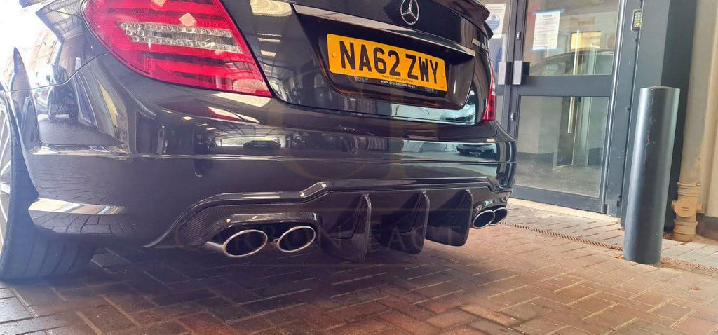 Carbon Fibre Big Fin Rear Diffuser for Mercedes Benz W204 C63 and C Class Facelift 12-14