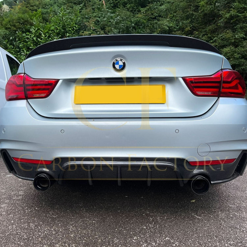 Carbon Fibre Rear Diffuser Dual Exhaust for BMW F32 F33 F36 4 Series 14-20