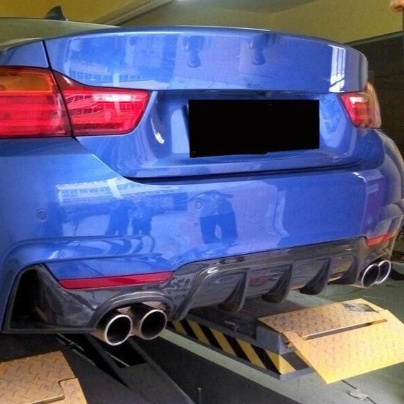 Carbon Fibre Rear Diffuser Quad Exhaust for BMW F32 F33 F36 4 Series 14-20