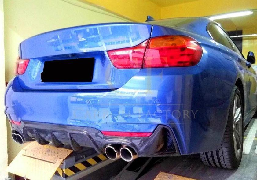 Carbon Fibre Rear Diffuser Quad Exhaust for BMW F32 F33 F36 4 Series 14-20