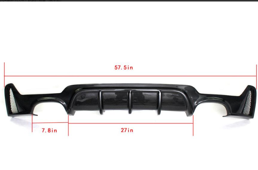 Carbon Fibre Rear Diffuser Quad Exhaust for BMW F32 F33 F36 4 Series 14-20