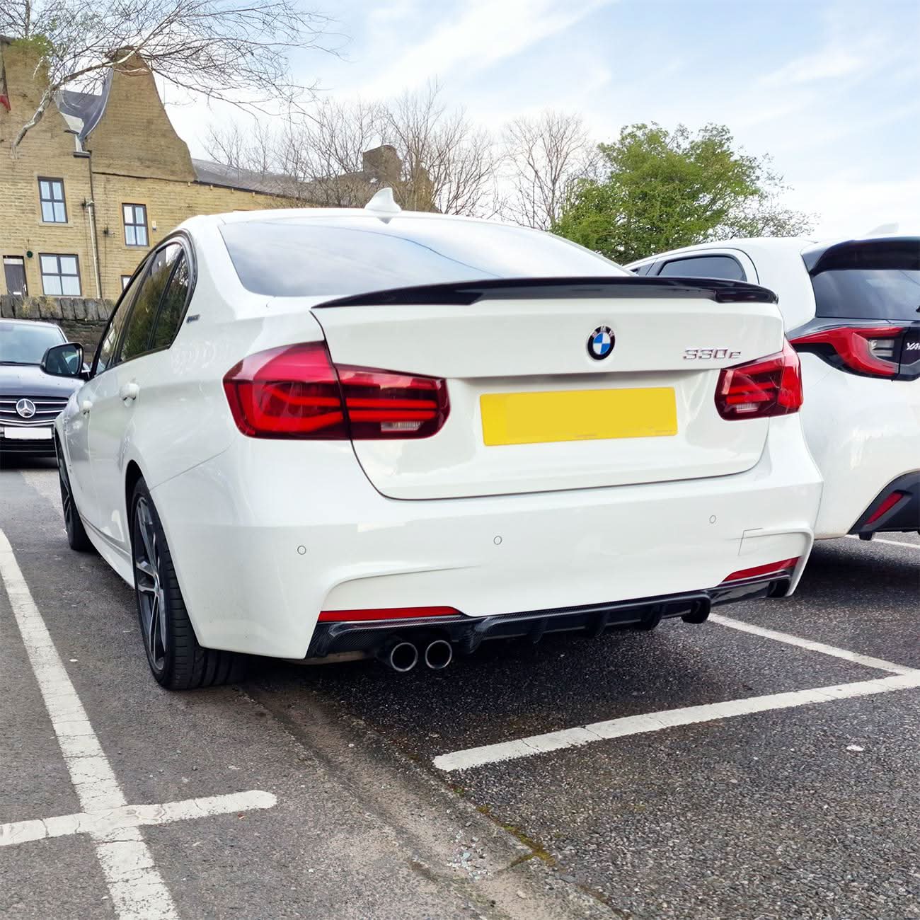 Carbon Fibre Rear Diffuser Twin Exhaust for BMW F30 F31 3 Series 12-19