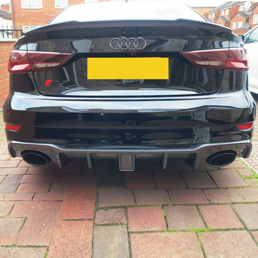 Carbon Fibre Rear Diffuser with LED for Audi 8V RS3 Saloon 17-20